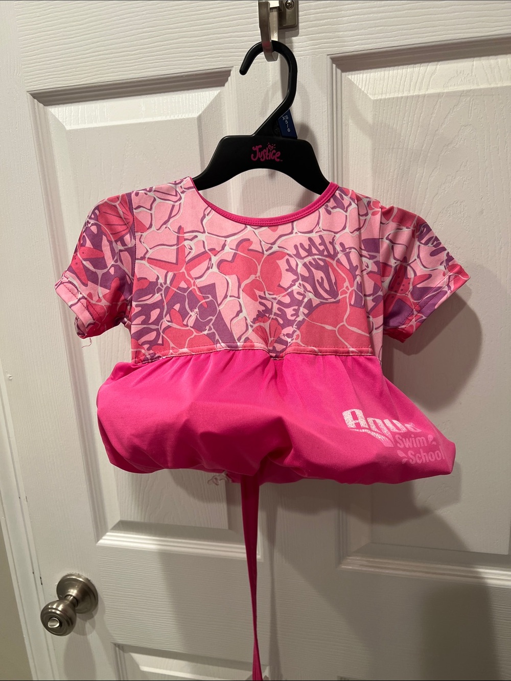 Aqua Pink Floral Swim Top for Kids